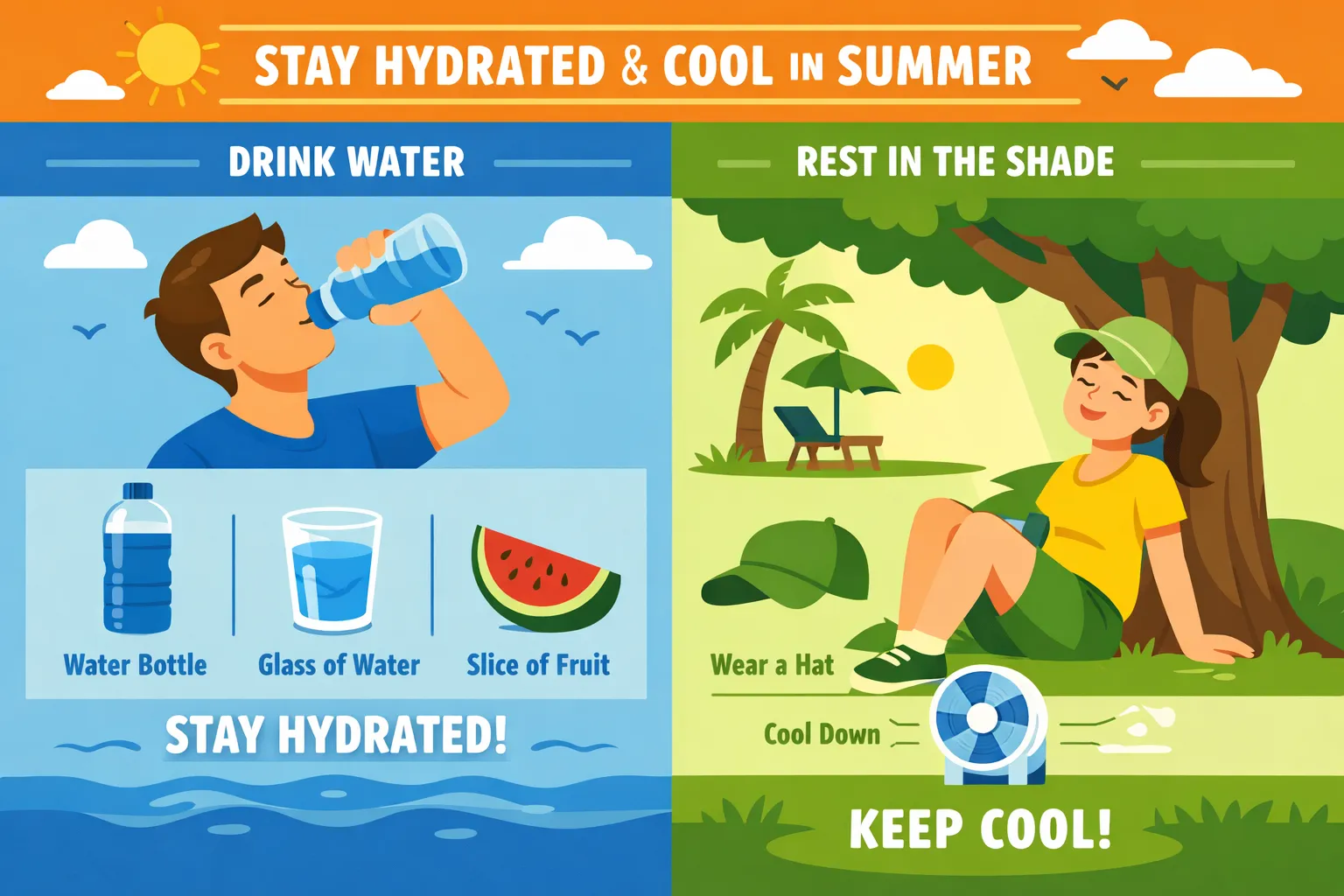visual comparison between heat stroke and heat exhaustion symptoms