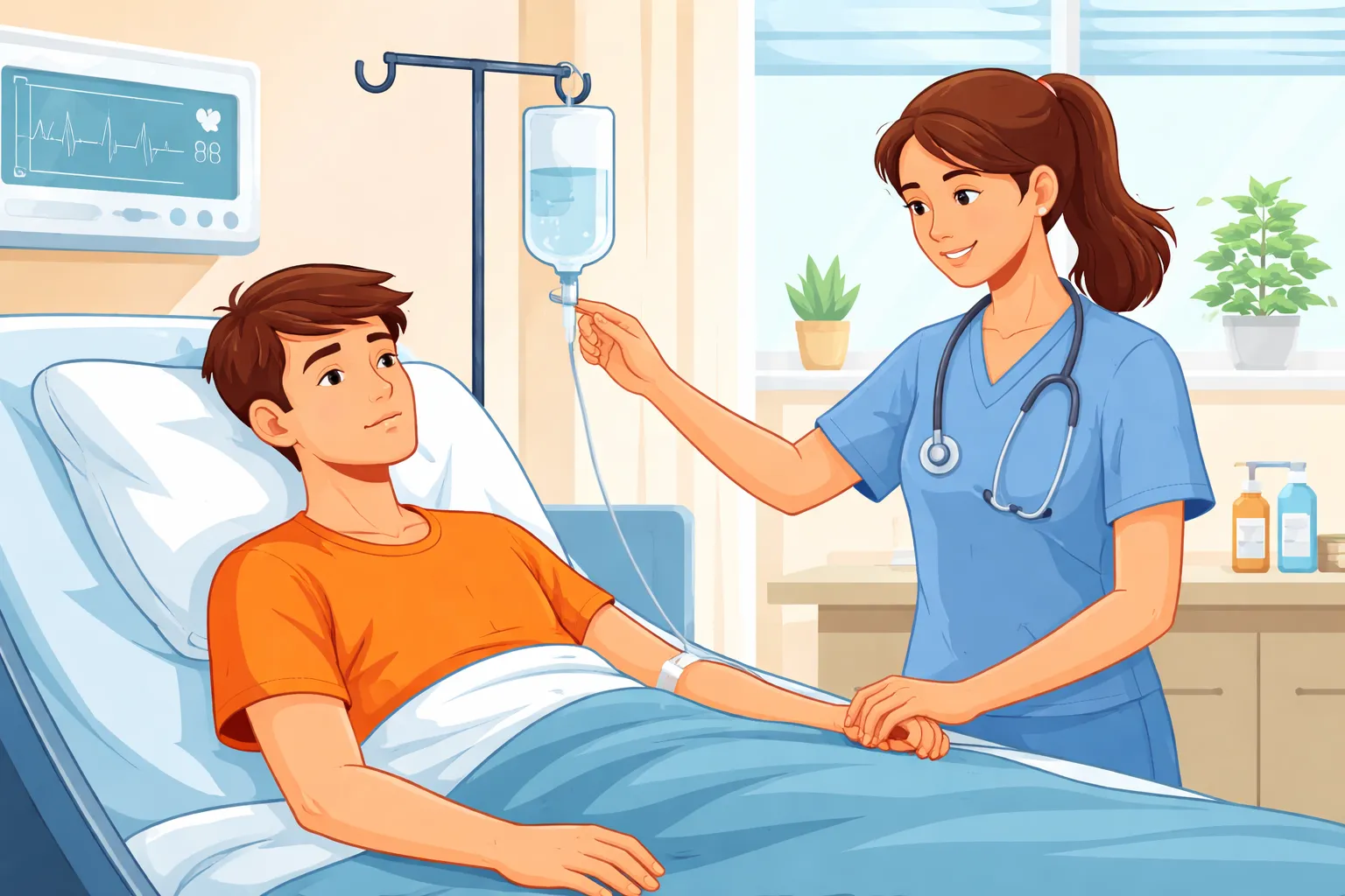 IV hydration for heat stroke recovery