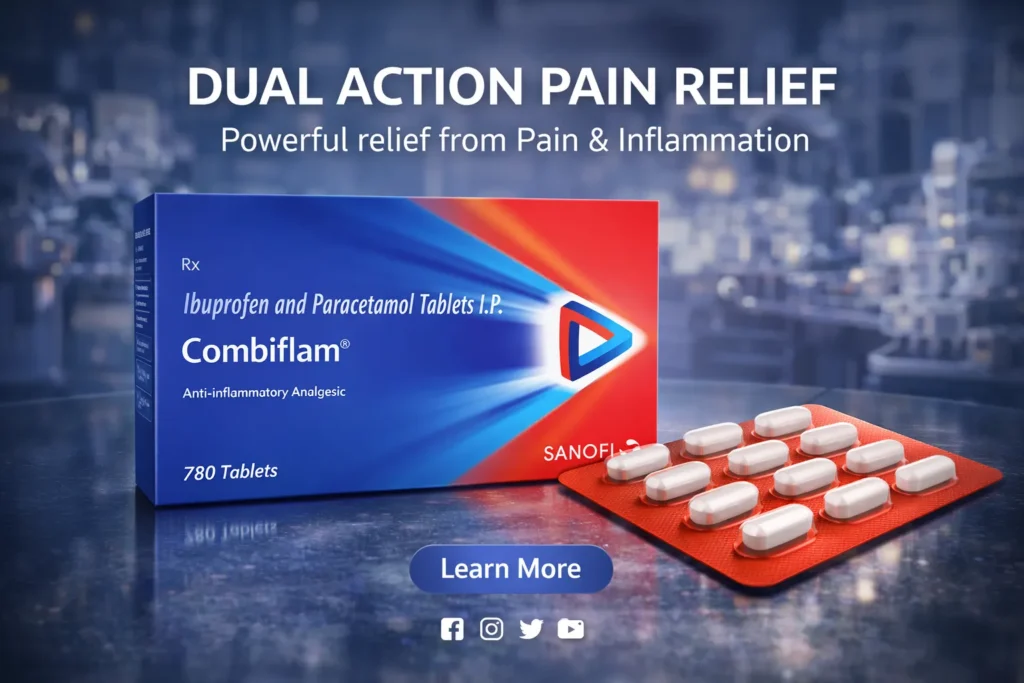 Combiflam tablet used for pain relief and fever treatment